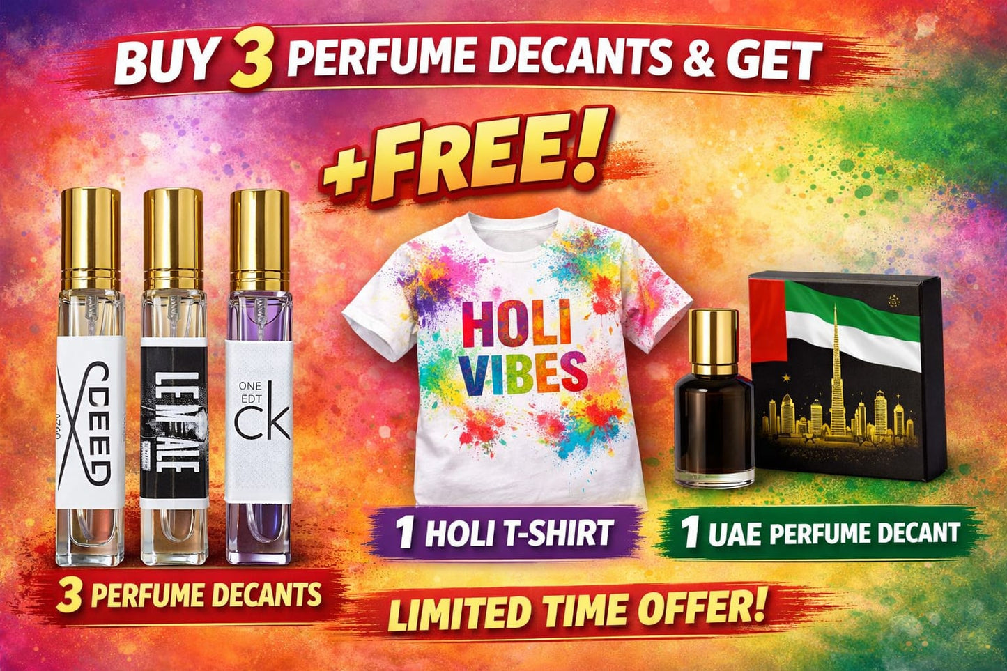Holi T-shirt and free sample