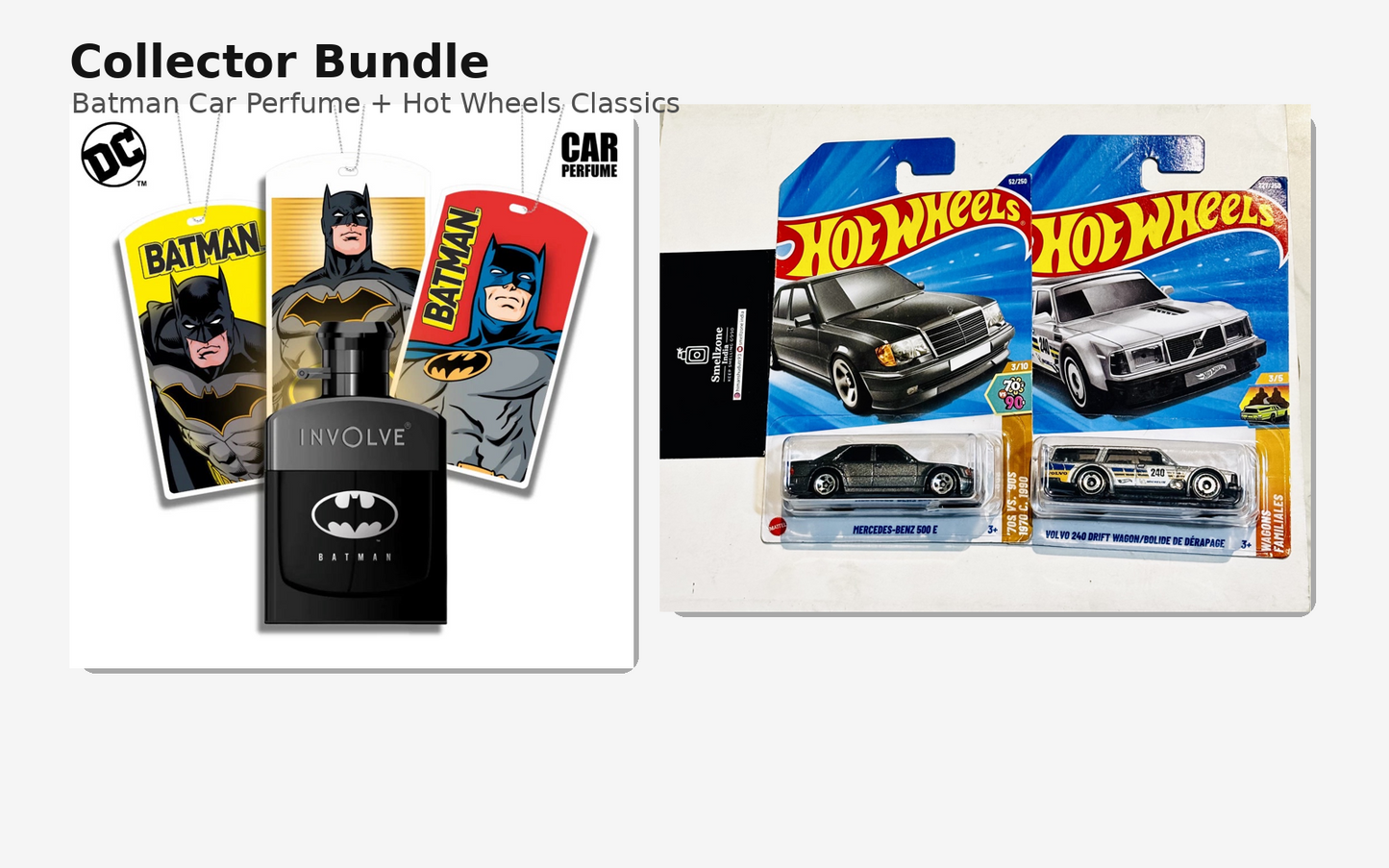 OFFICIAL DC- Batman Car Perfume Spray + Hot Wheels Bundle