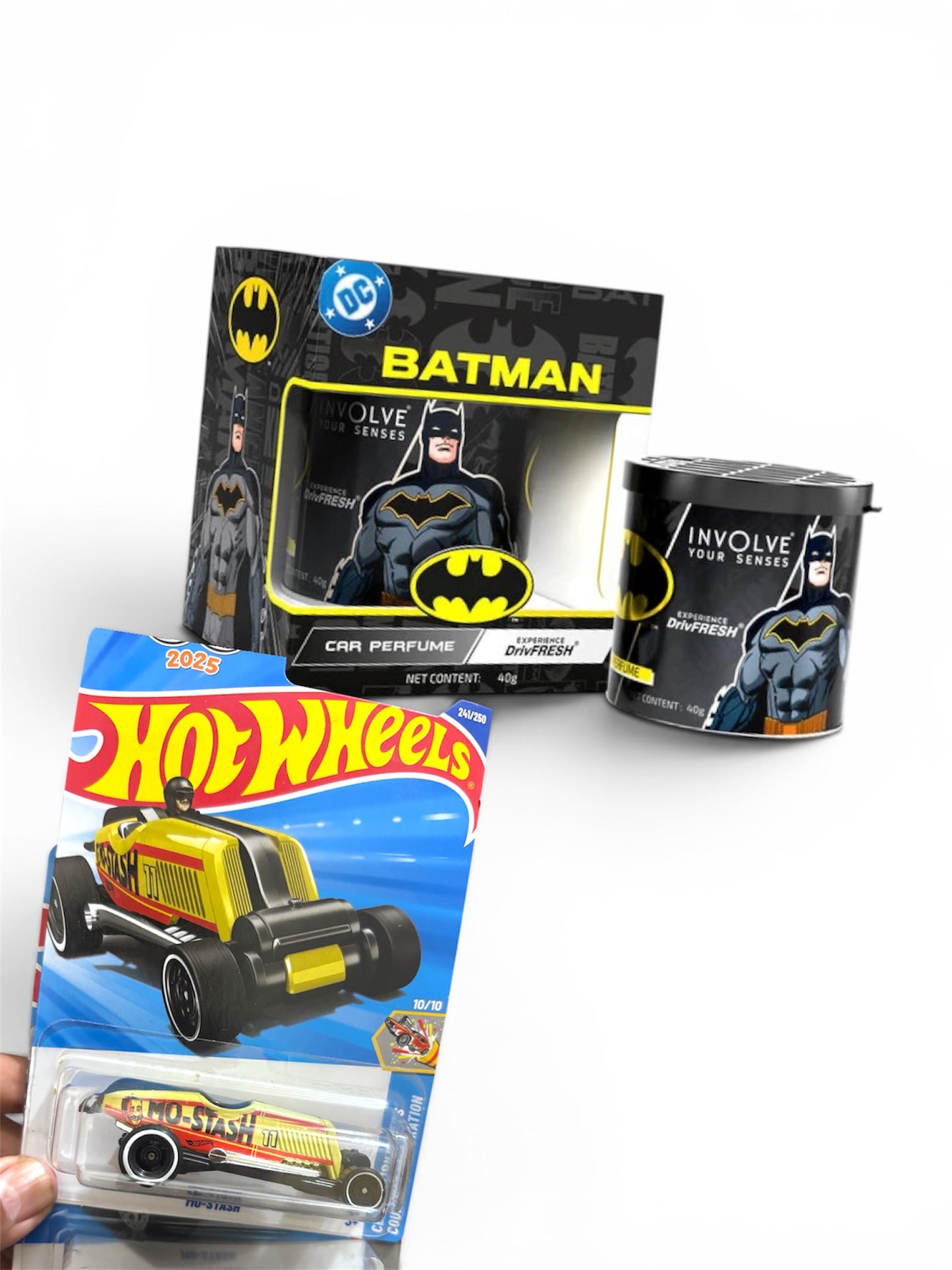 Batman Car Fragrance: Fiber Tin Can OFFICIAL DC+ Hot Wheels